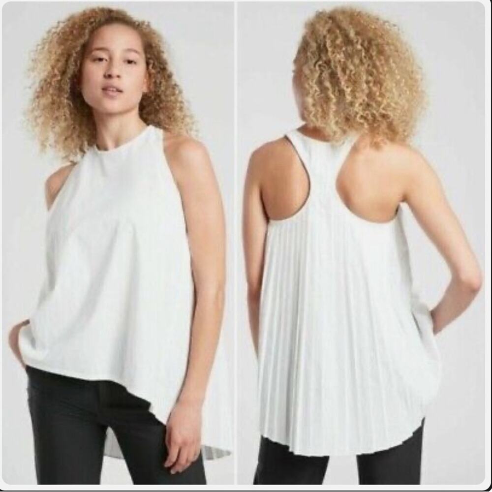 Athleta navy blue sojourn tank pleated racer back size xs - Picture 8 of 8